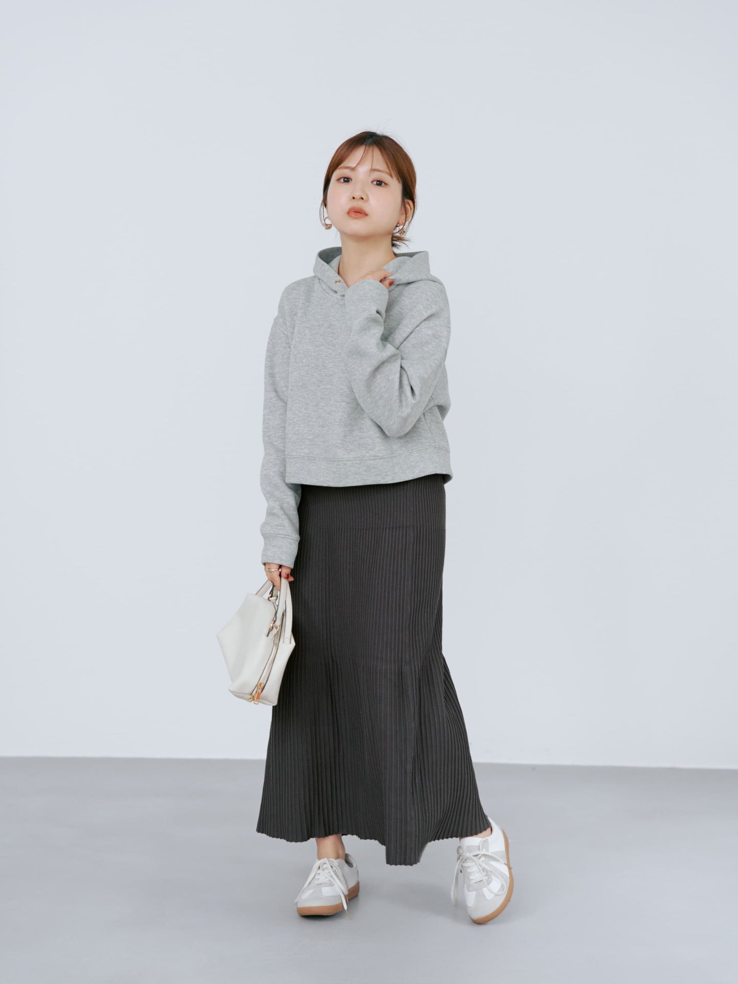 パネルリブマーメイドニットスカート-short & regular　[通常]