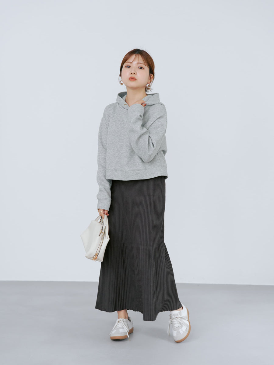 パネルリブマーメイドニットスカート-short & regular　[通常]