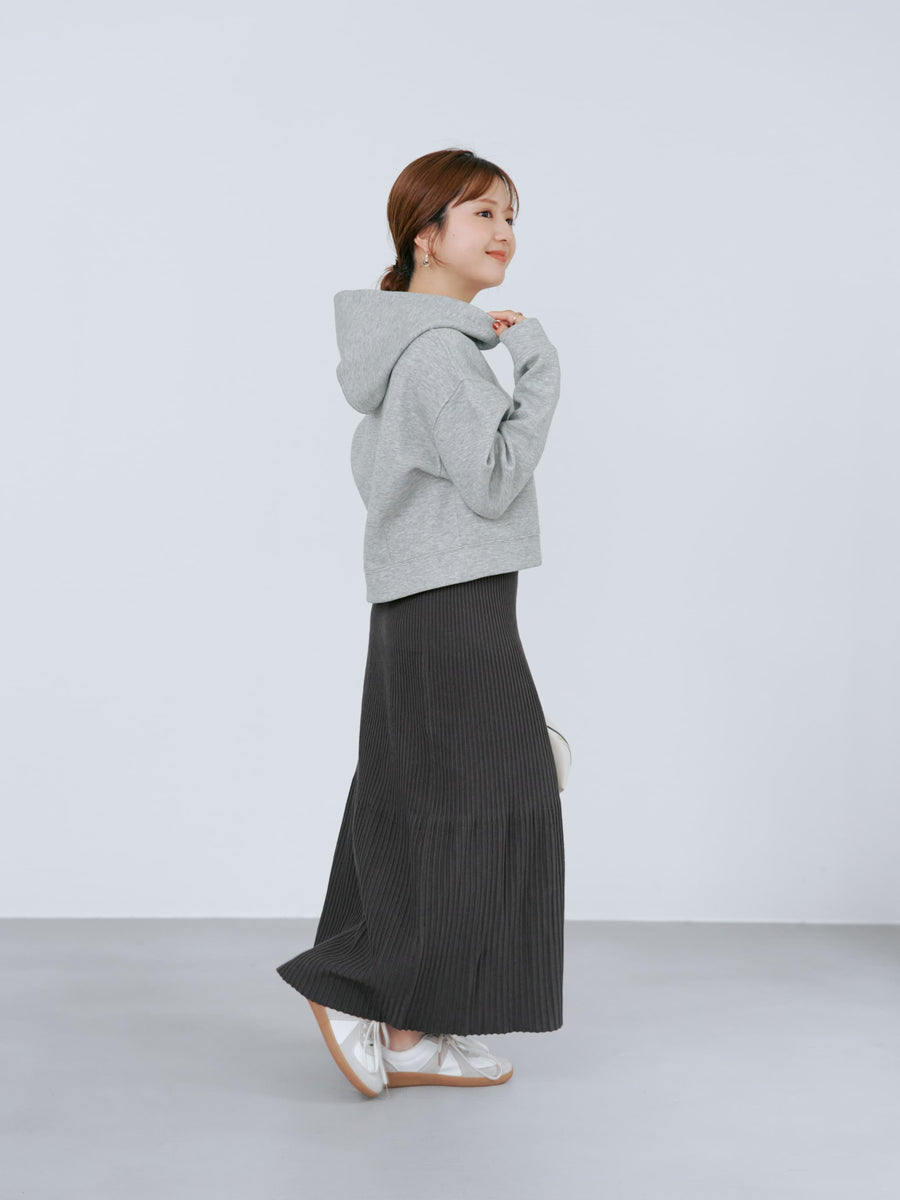 パネルリブマーメイドニットスカート-short & regular　[通常]