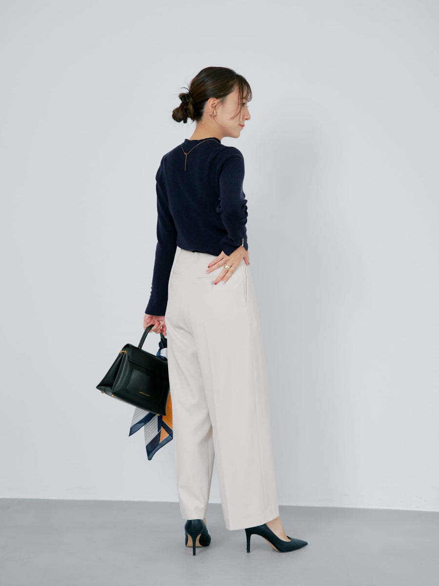 シルキーコットンゴールドボタンニット　[通常]