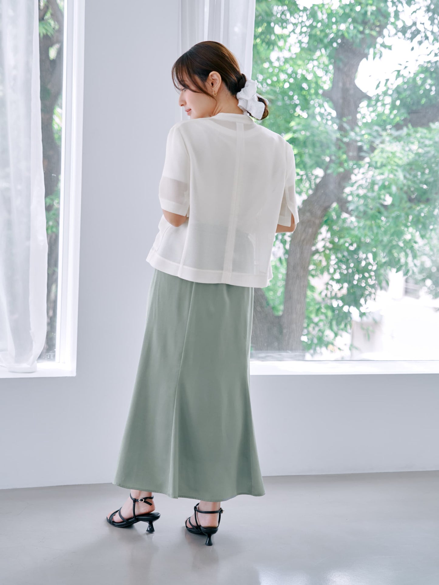 ナローサテンドロストスカート-short & regular　[通常]