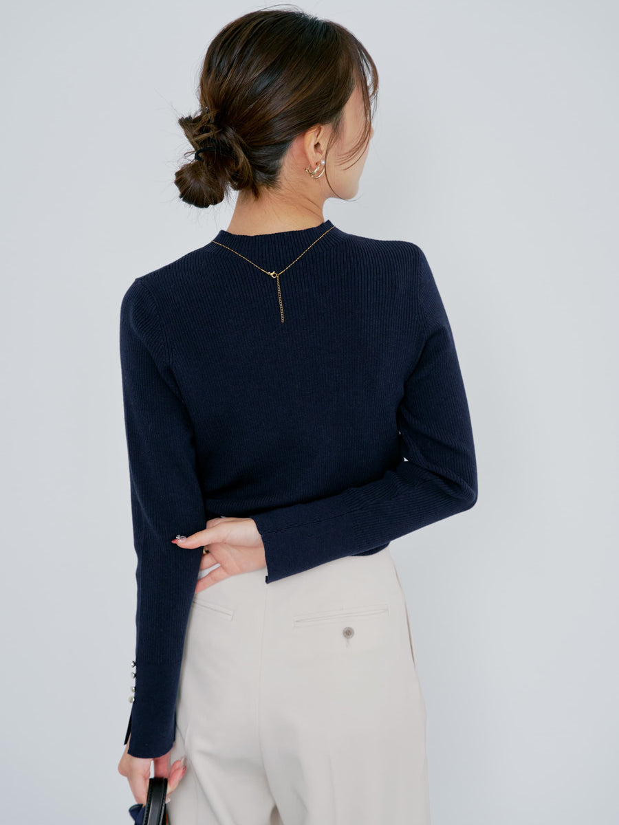 シルキーコットンゴールドボタンニット　[通常]