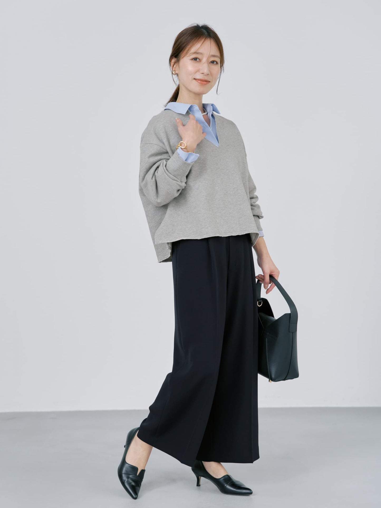 トリアセジョーゼットストレートパンツ-short & regular　[通常]