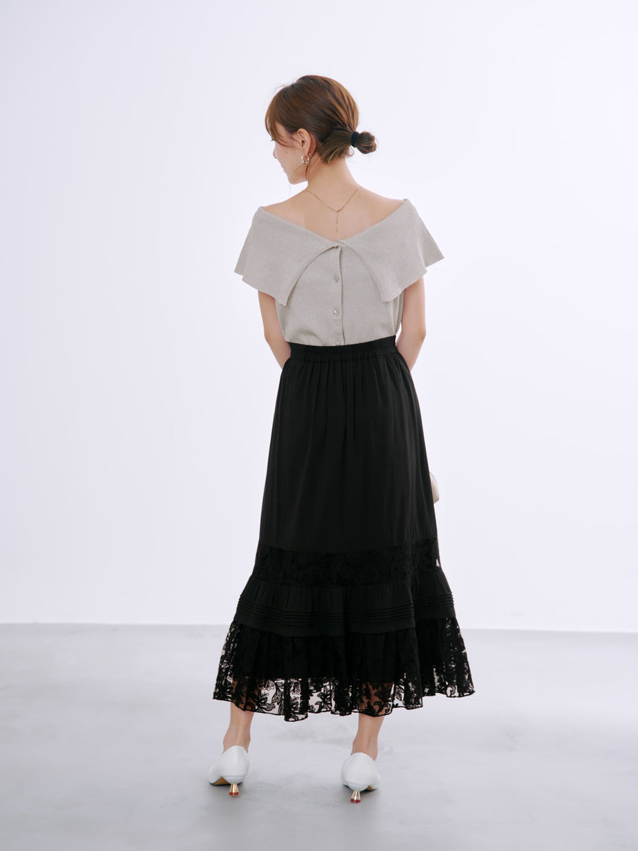 Vネックデザインカラーリブニット　[通常]