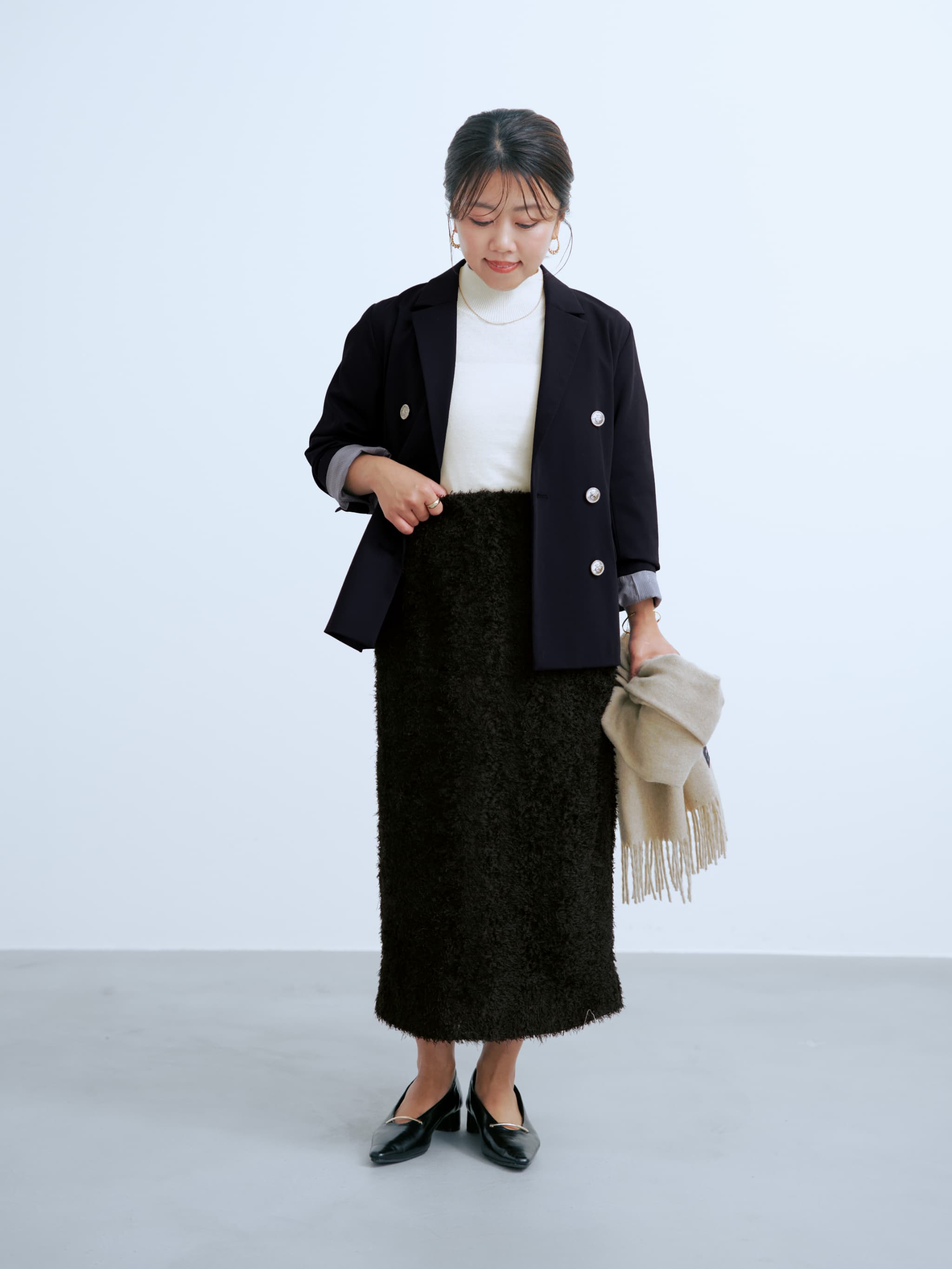 大人気完売品 コヒナ COHINAゴールドボタン ダブルジャケット 紺ブレ ゴールドボタンダブルジャケット | 小柄・低身長女性向けファッション