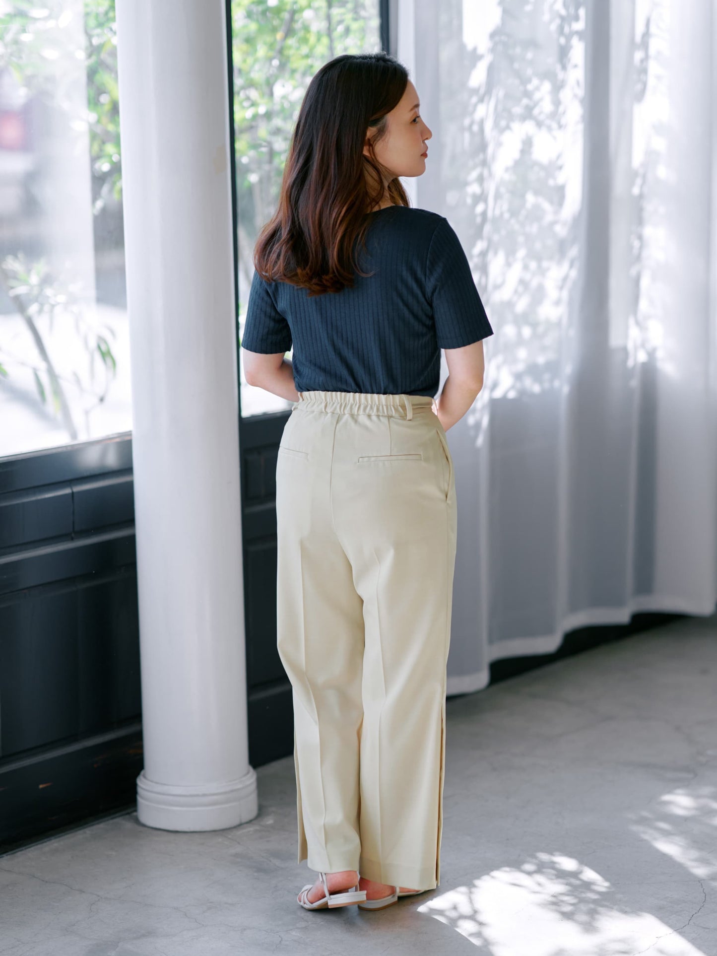 ＜non-no掲載＞ボタンベンツフレアパンツ-short & regular　[通常]