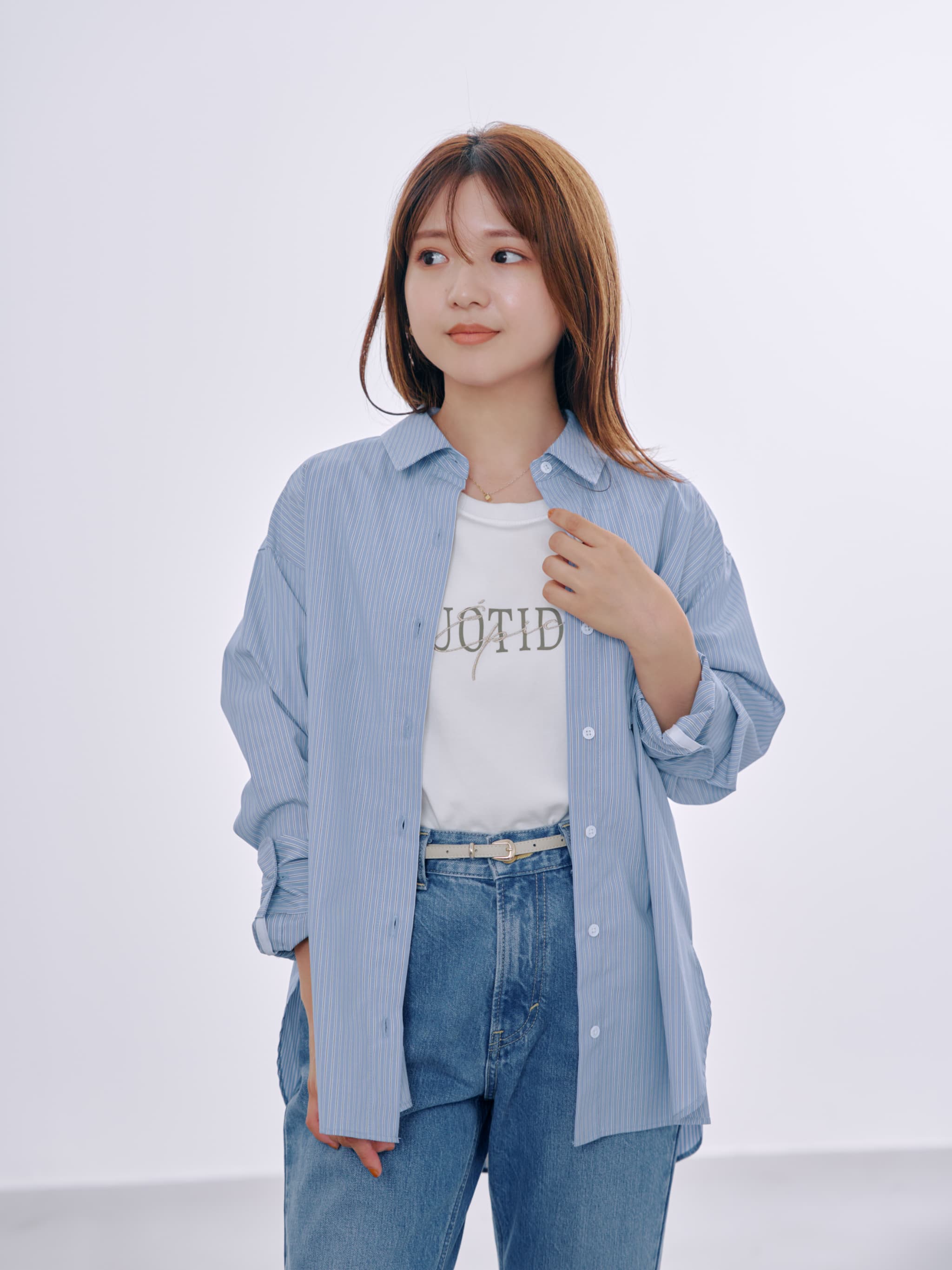 【試着のみ】COHINA　シャツ バイカラータイ付きシャツ | 小柄・低身長女性向けファッション