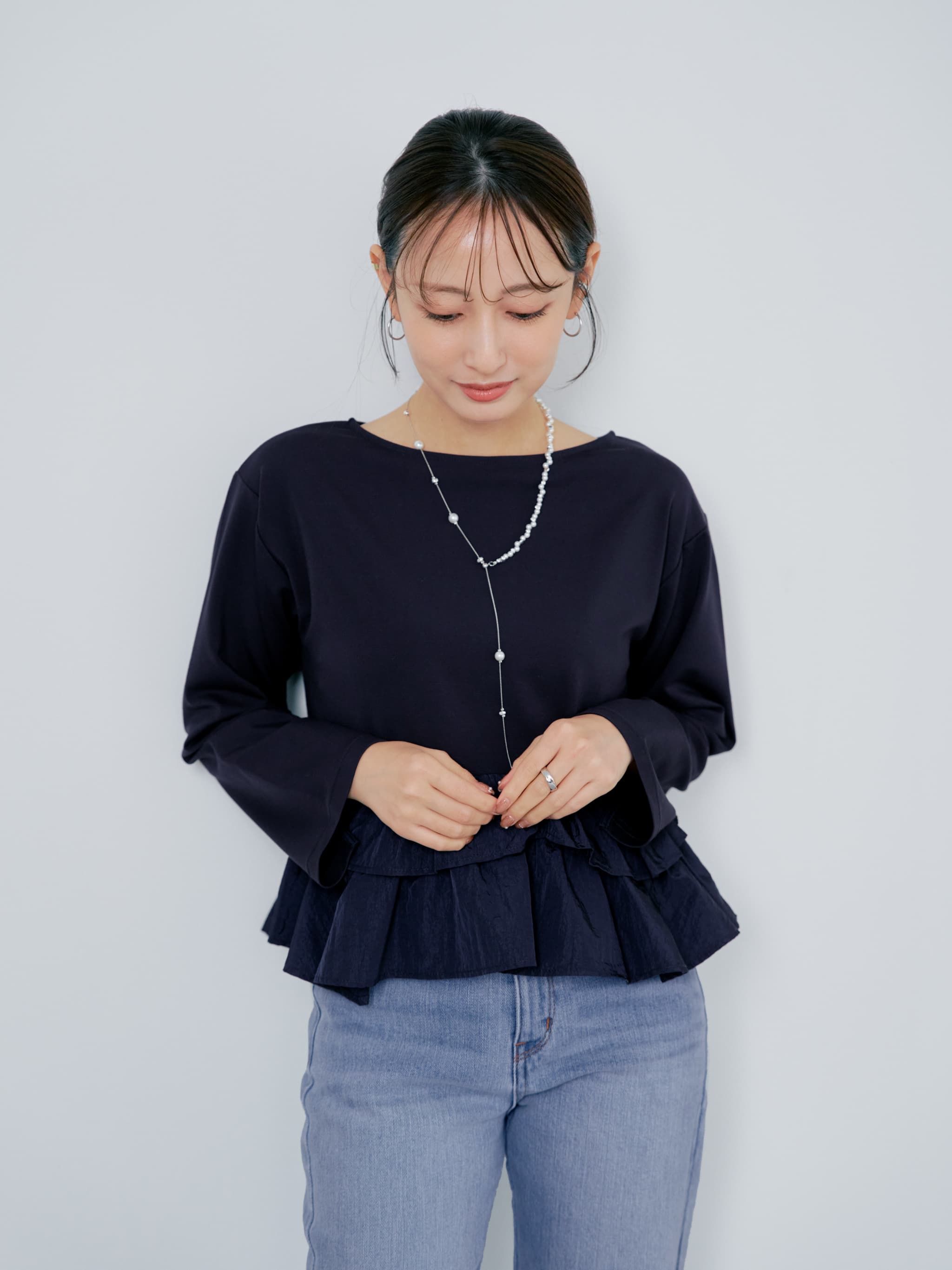 2wayフリルペプラムトップス | 小柄・低身長女性向けファッション通販