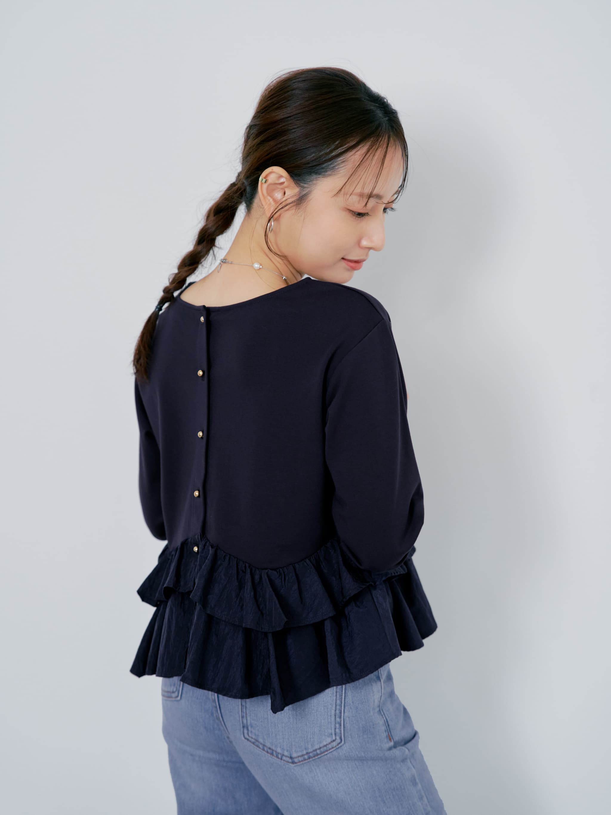 2wayフリルペプラムトップス | 小柄・低身長女性向けファッション通販