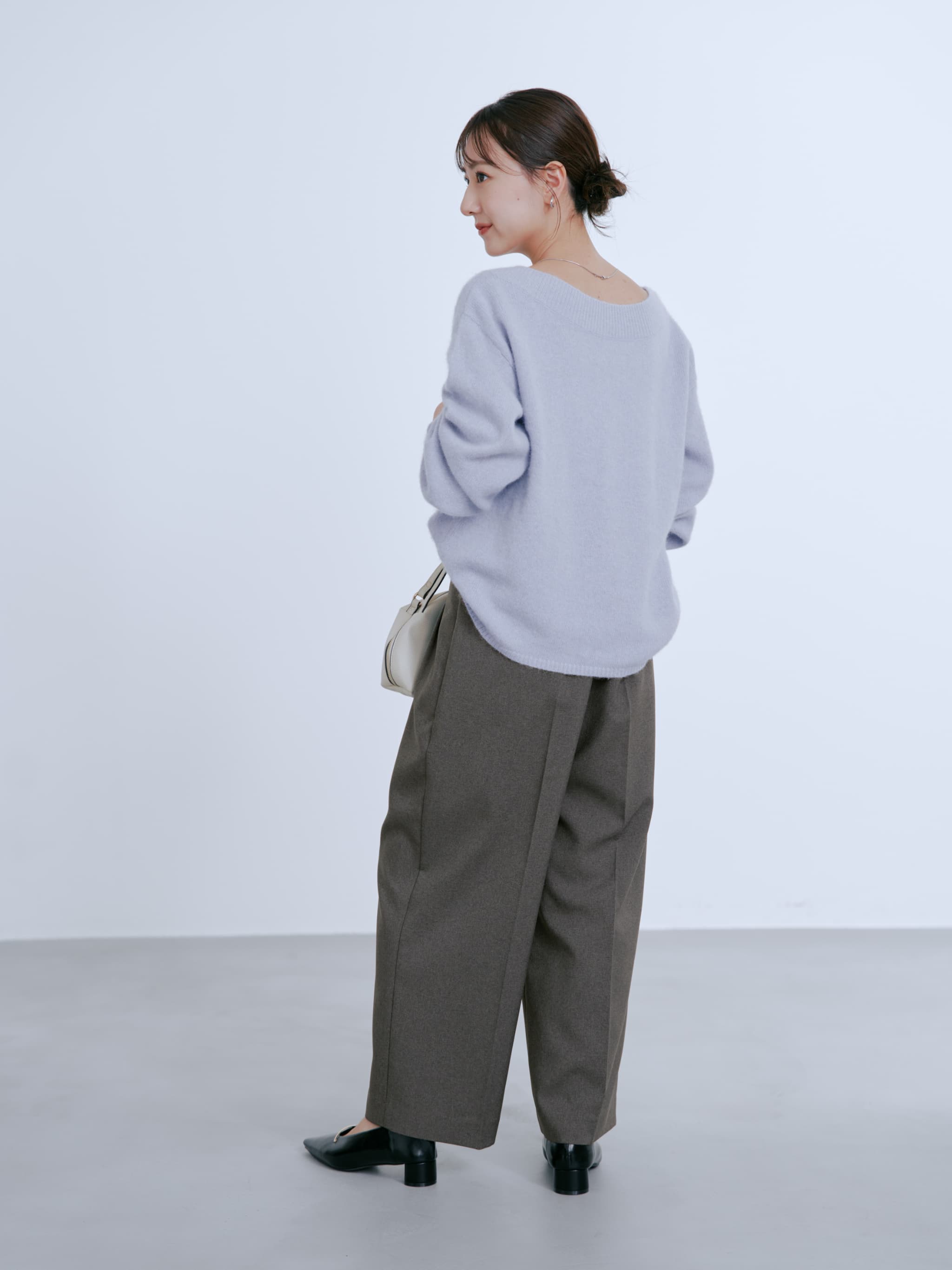 フォックスアンゴラ2wayネックニット | 小柄・低身長女性向け