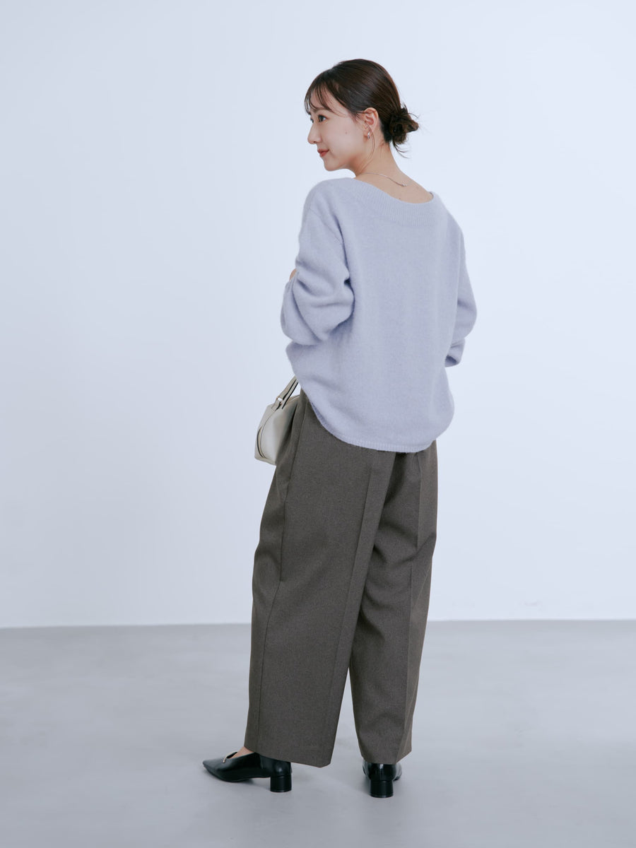 フォックスアンゴラ2wayネックニット　[通常]