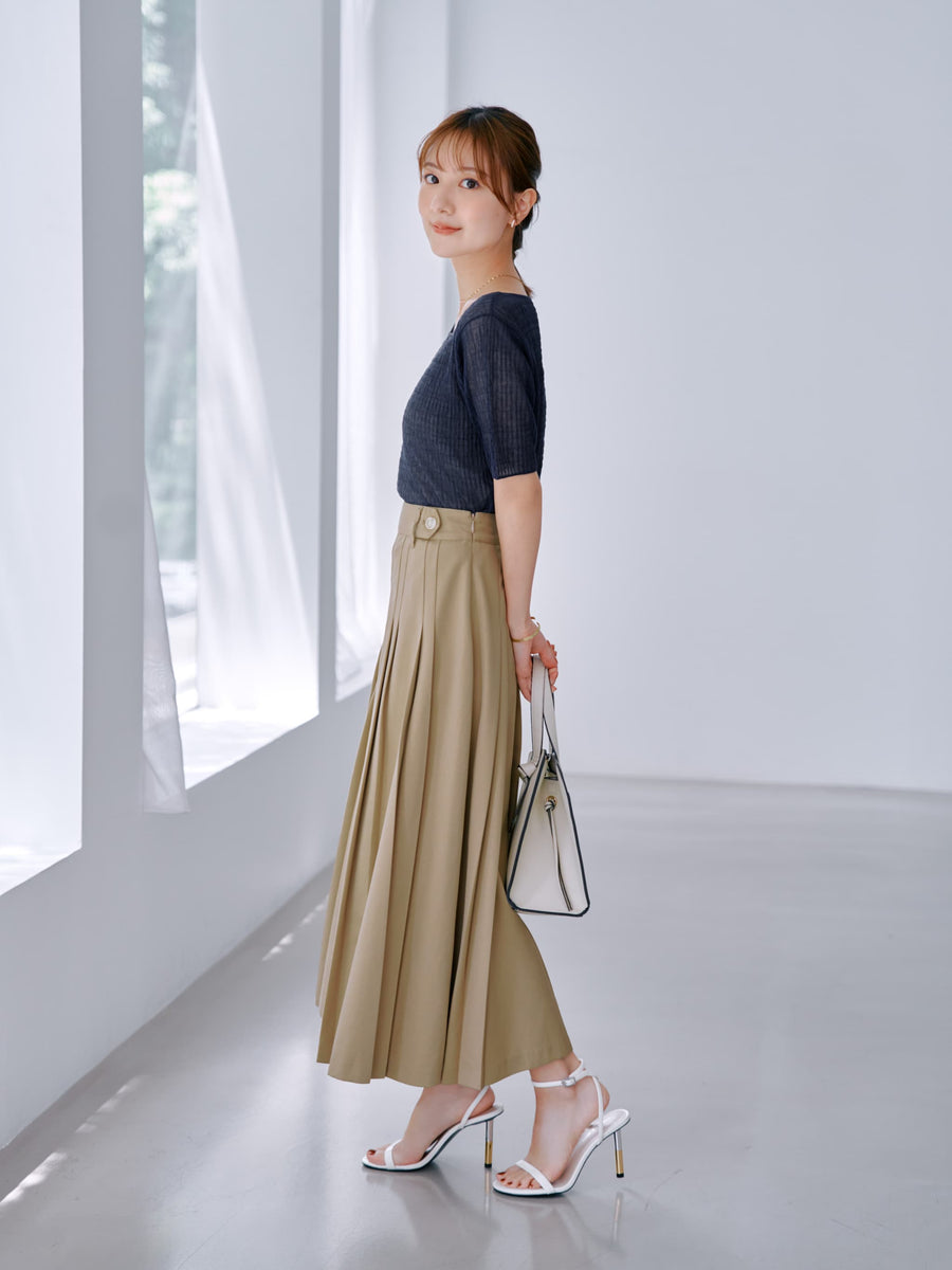 ランダムタックプリーツスカート-short & regular　[通常]