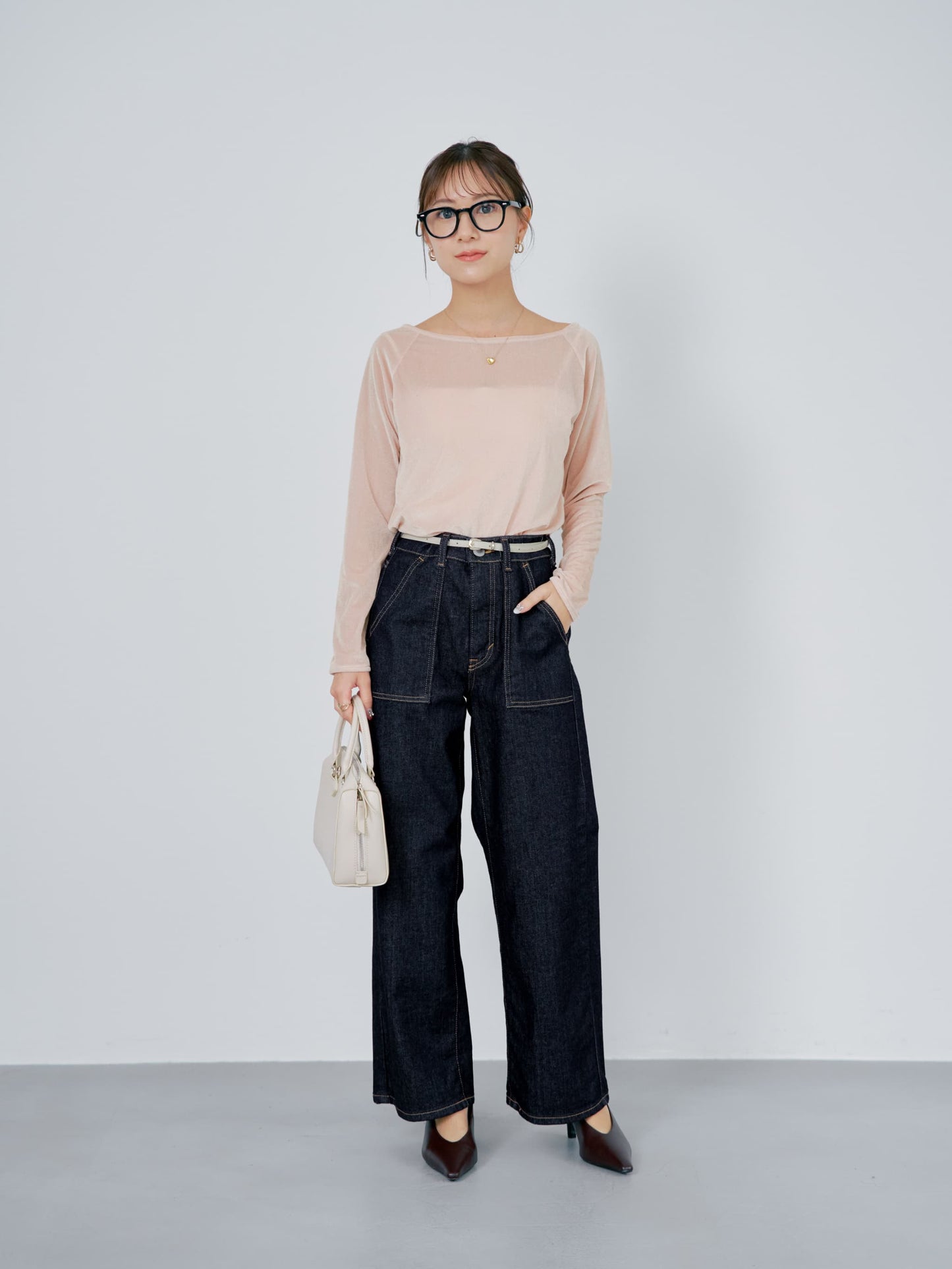 シアーベロアボートネックトップス　[通常]