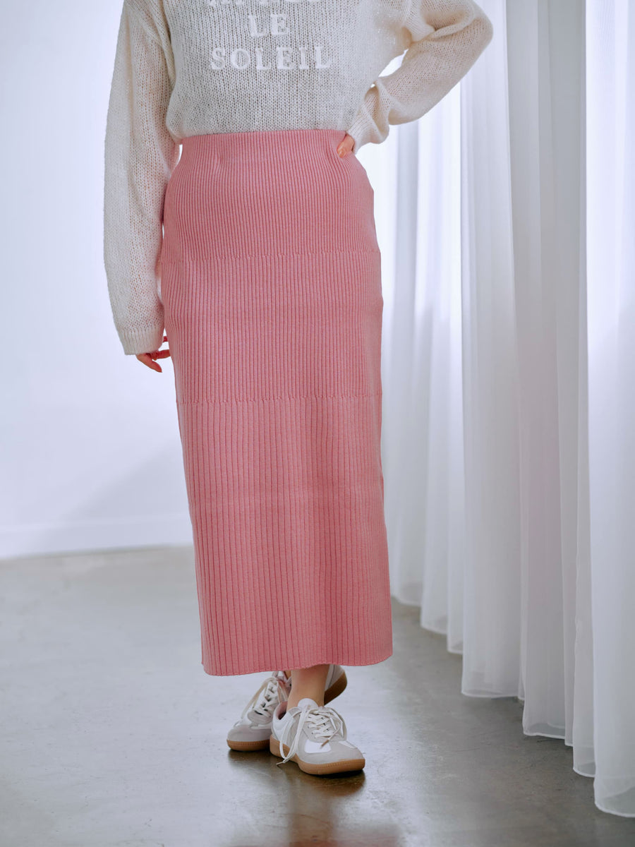 ウォッシャブルパターンリブIラインスカート-short & regular　[通常]