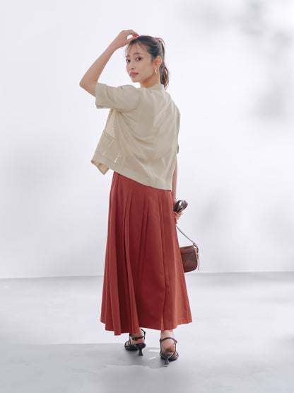 ランダムタックプリーツスカート-short & regular　[通常]