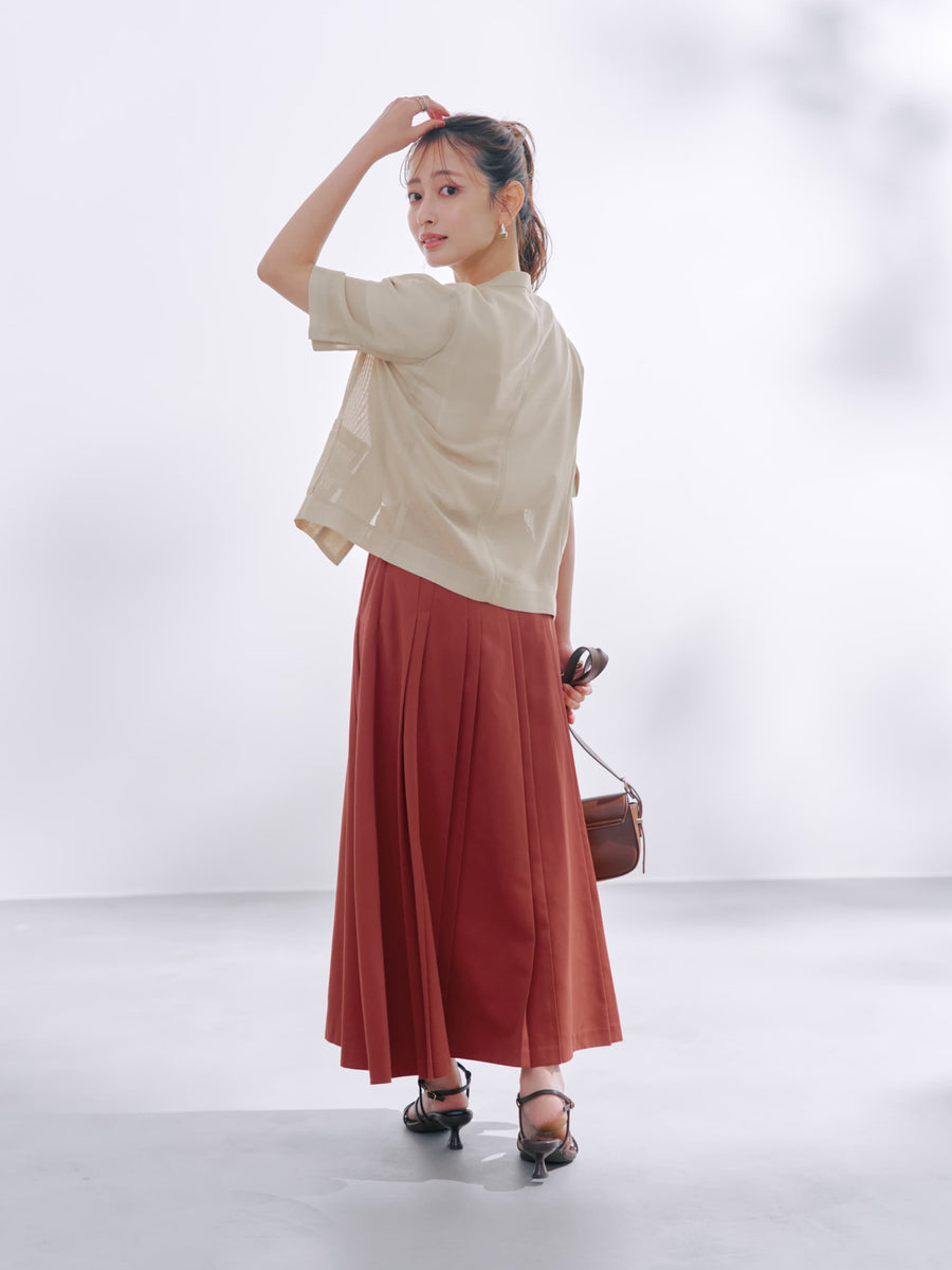 ランダムタックプリーツスカート-short & regular　[通常]