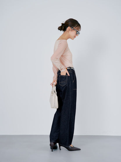 シアーベロアボートネックトップス　[通常]