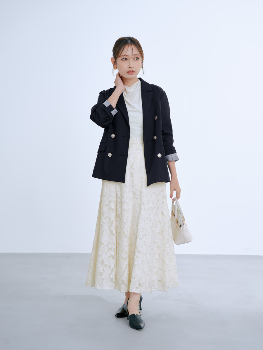 カットジャカードマーメイドスカート-short & regular　[通常]