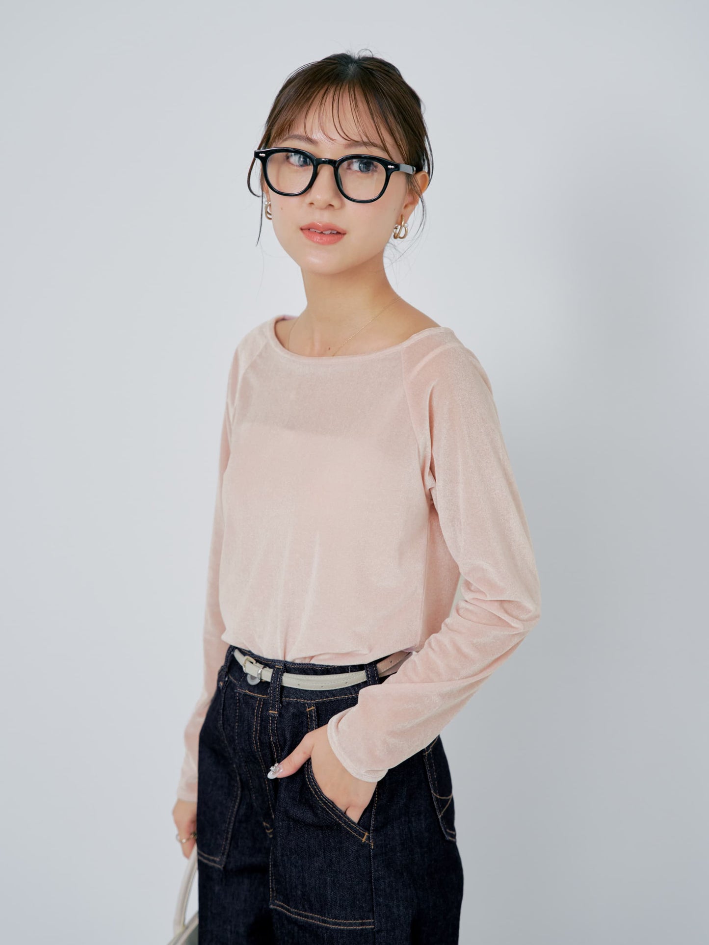 シアーベロアボートネックトップス　[通常]