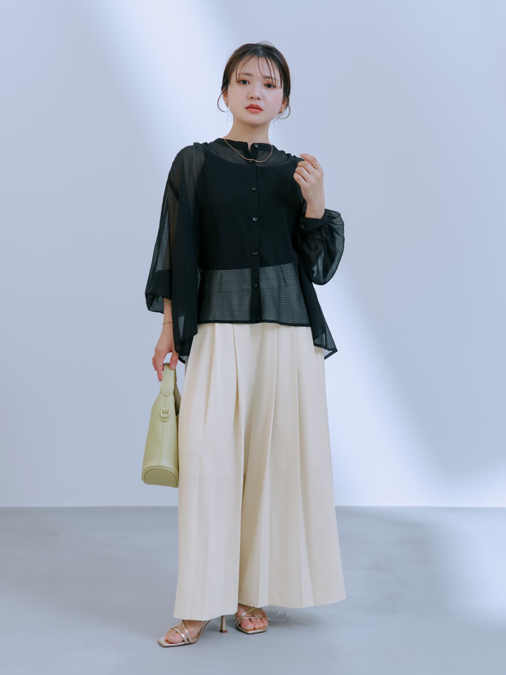 サイドベンツタックワイドパンツ-short & regular | 小柄・低身長女性