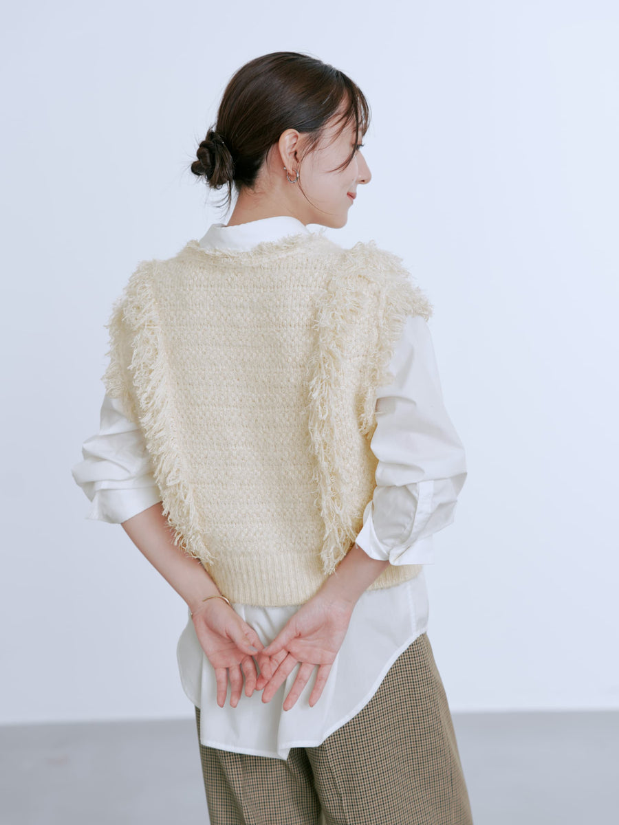 ラメミックスフリンジベスト　[通常]