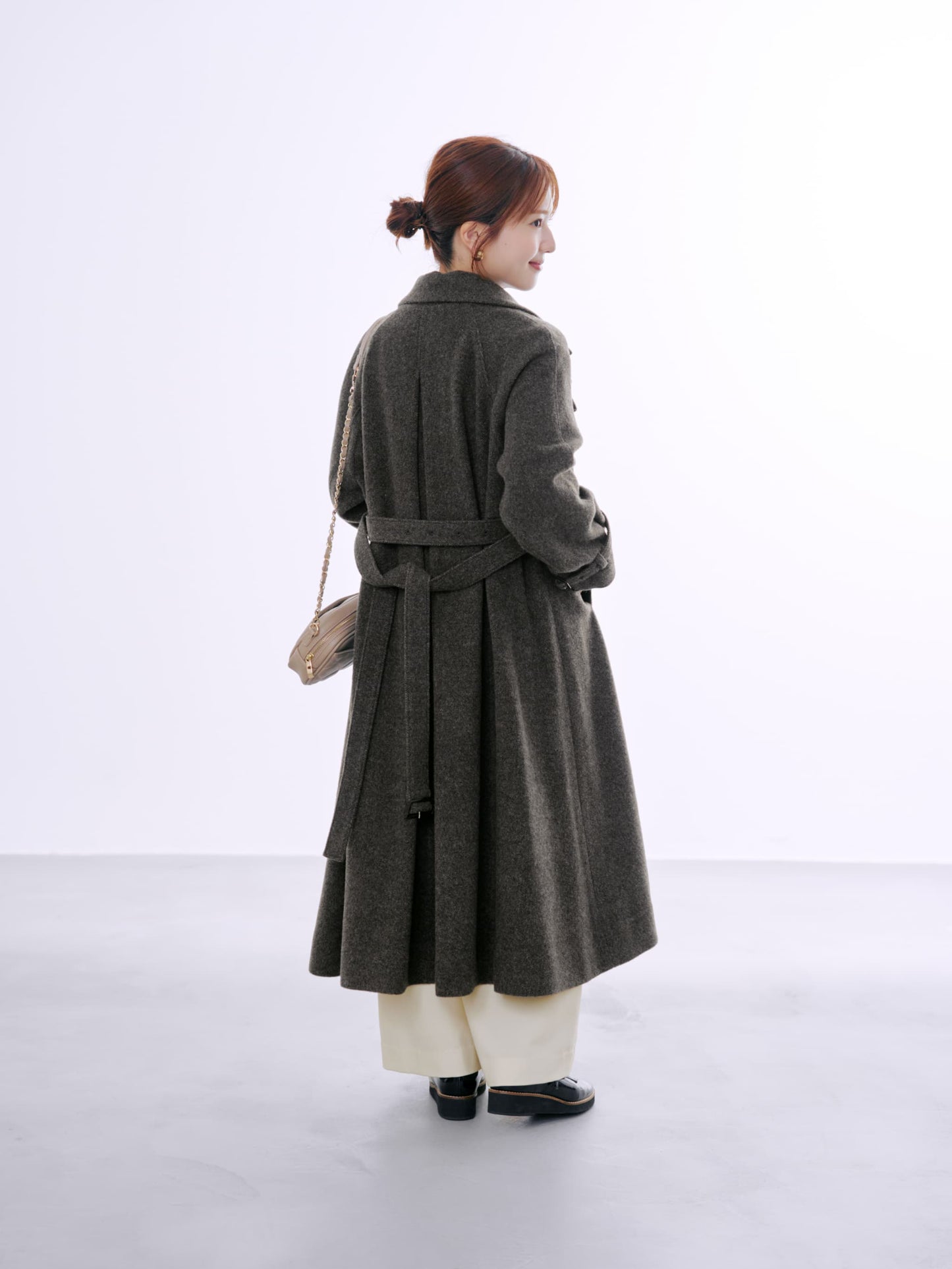 ＜sweetweb掲載＞セミダブルバックフレアウールコート-short & regular　[通常]