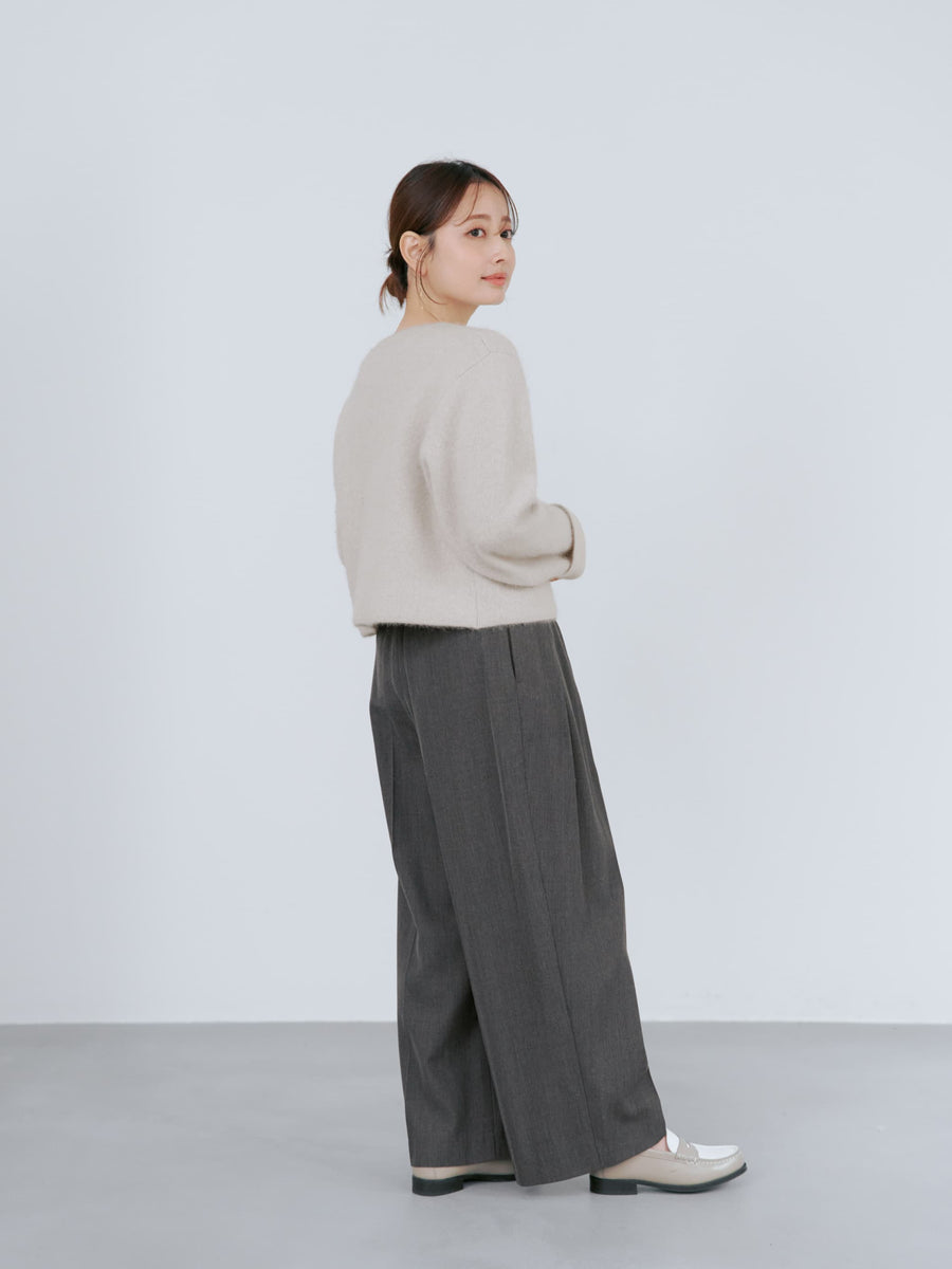 フォックスアンゴラダブルフェイスニットジャケット　[通常]