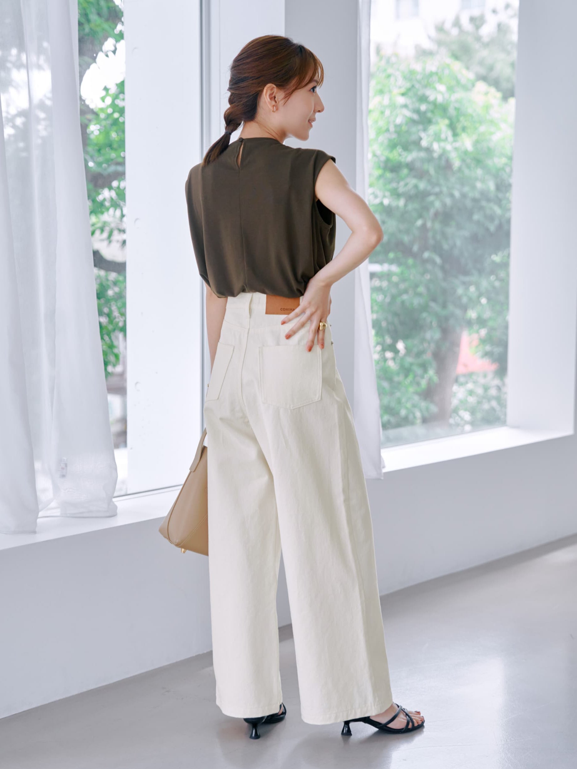 COHINA DENIM カラーフレアワイド-short & regular | 小柄・低身長女性