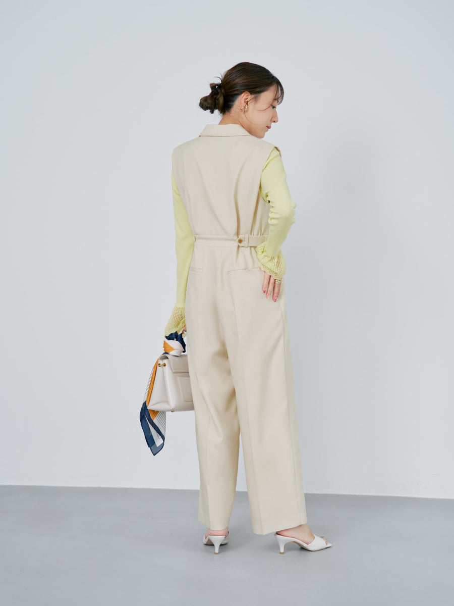 ショルダータックテーラードオールインワン-short & regular　[通常]