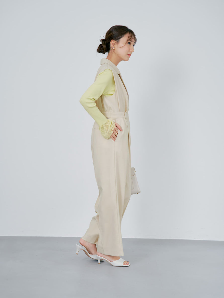 ショルダータックテーラードオールインワン-short & regular　[通常]