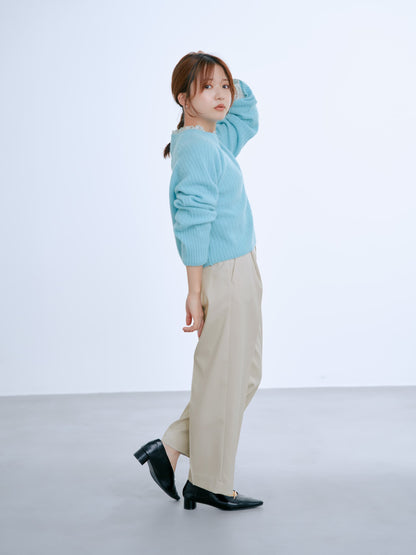 ナローベルトセミワイドパンツ-short & regular　[通常]