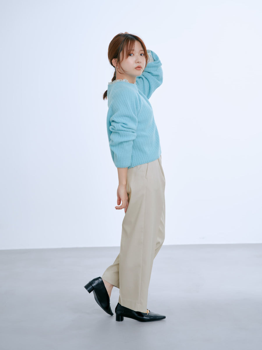 ナローベルトセミワイドパンツ-short & regular　[通常]