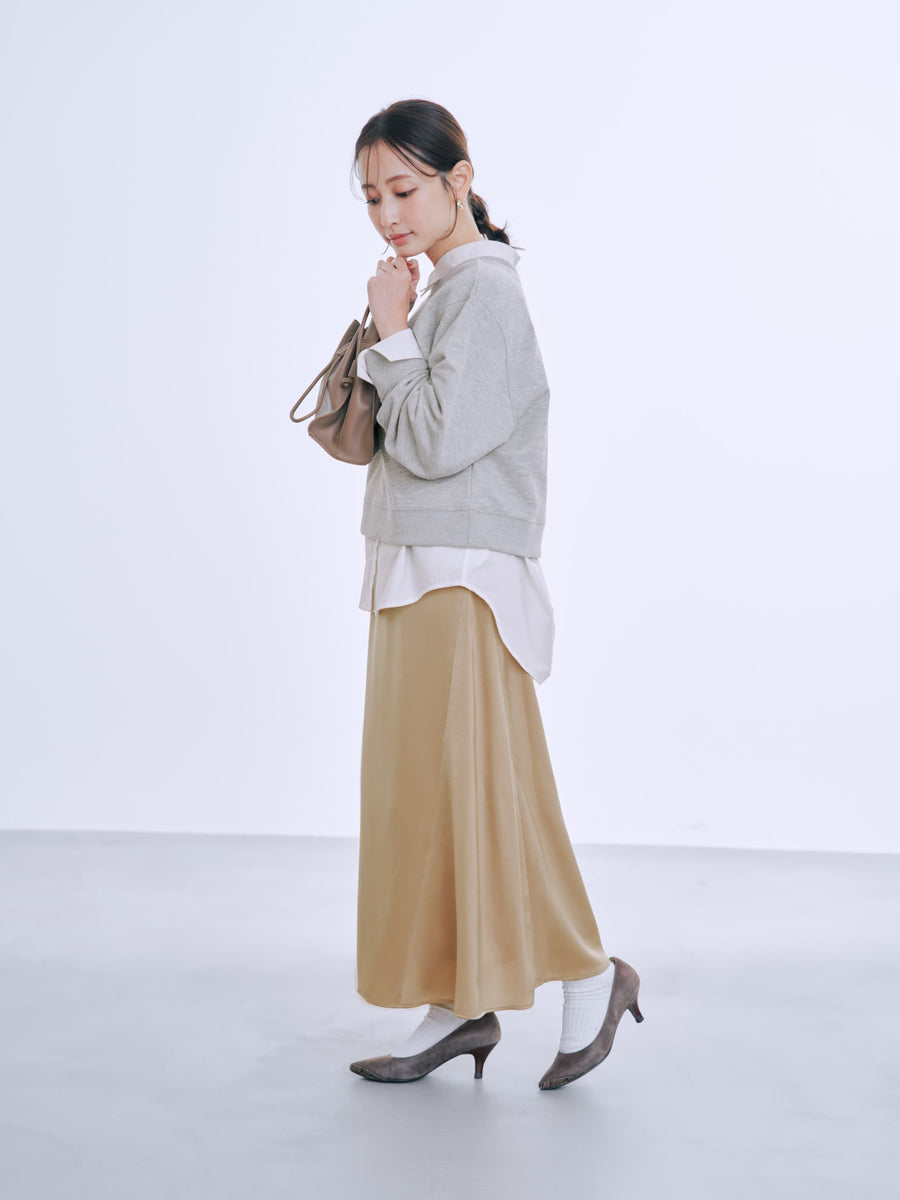 アシメナローサテンスカート-short & regular　[通常]