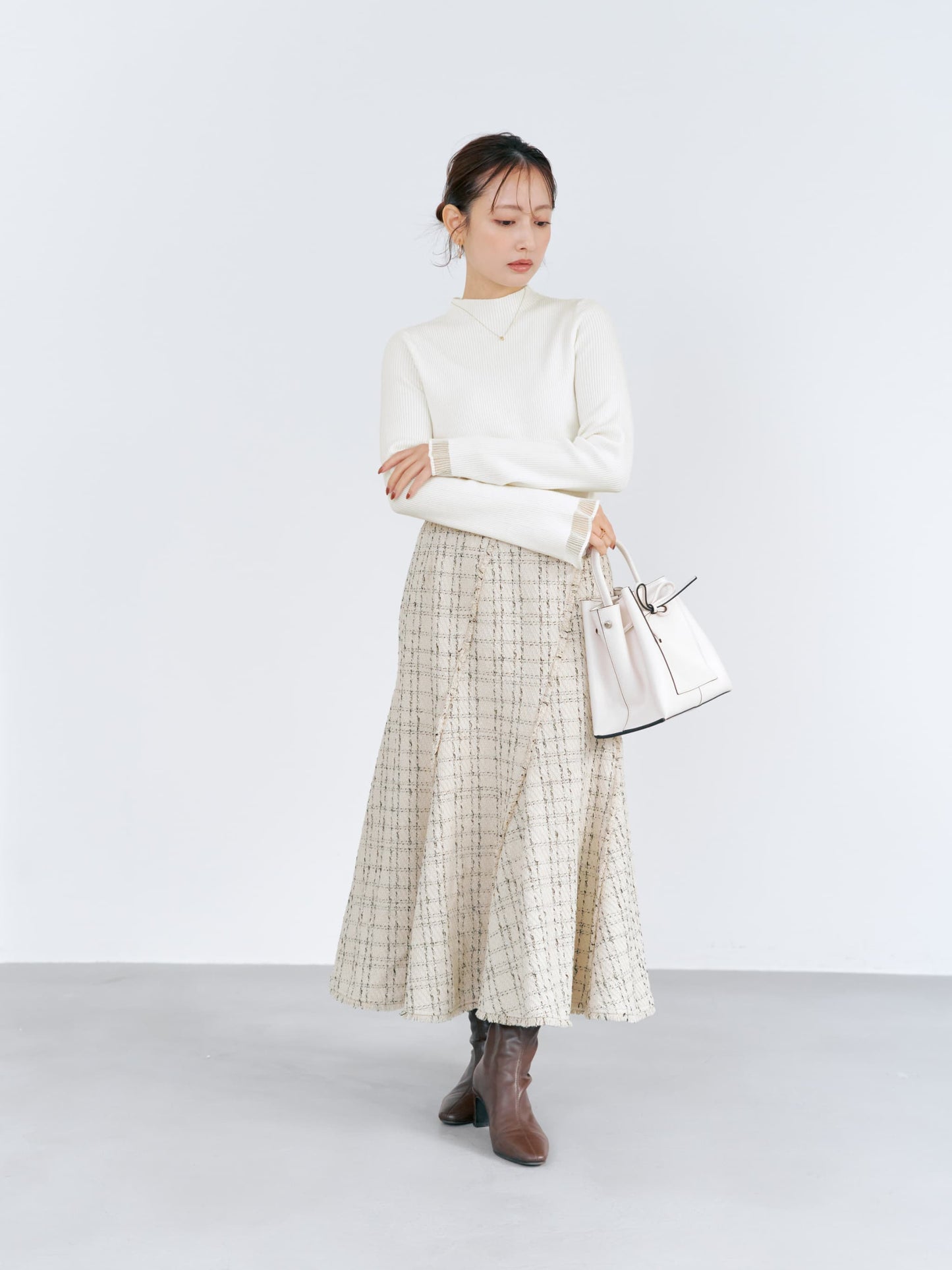 シアーフレアスリーブリブニット　[通常]