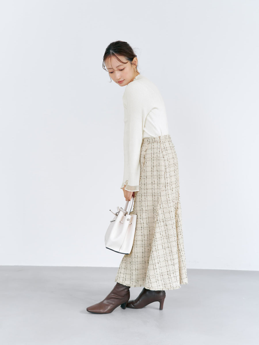 シアーフレアスリーブリブニット　[通常]