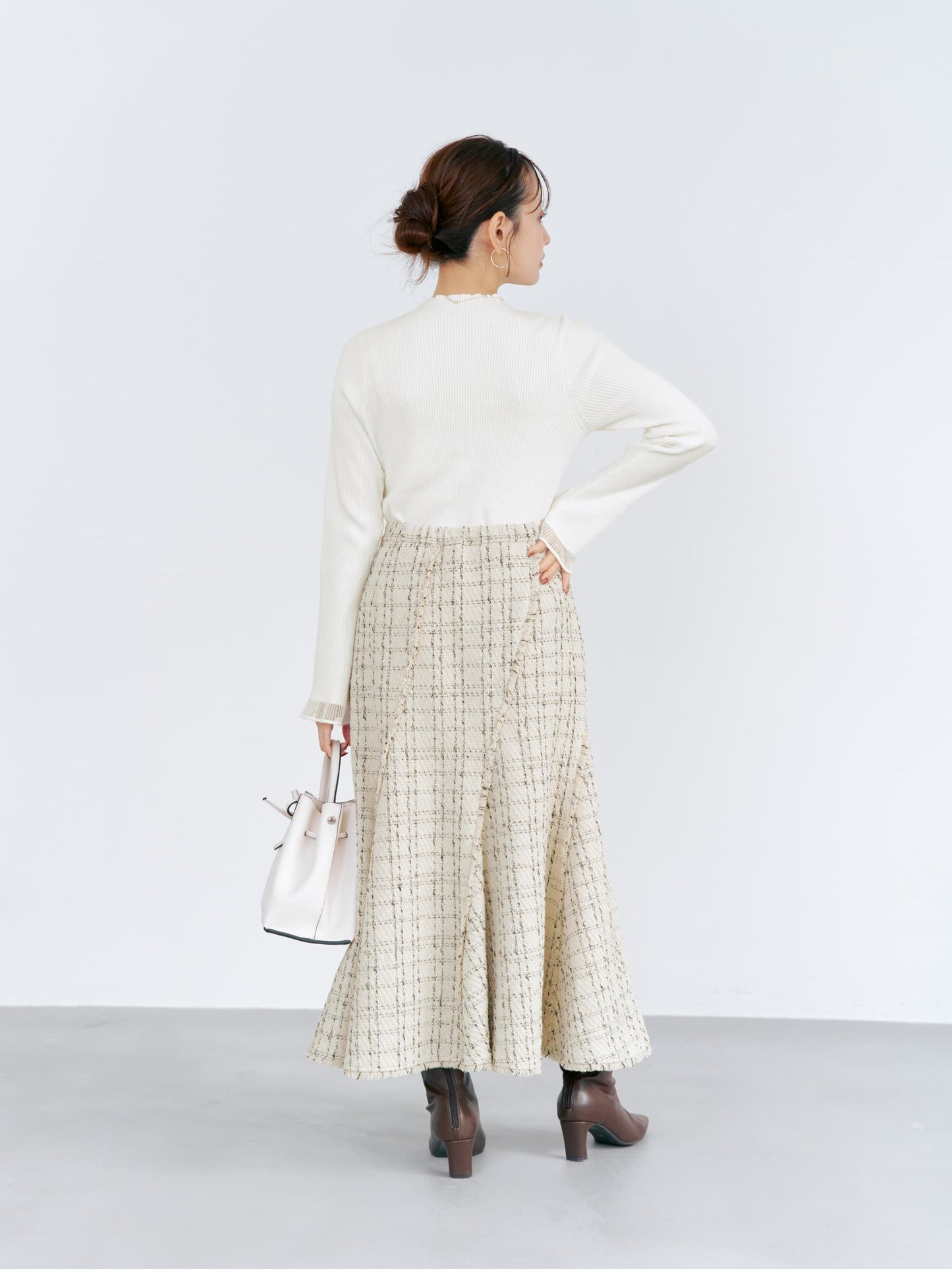 シアーフレアスリーブリブニット　[通常]