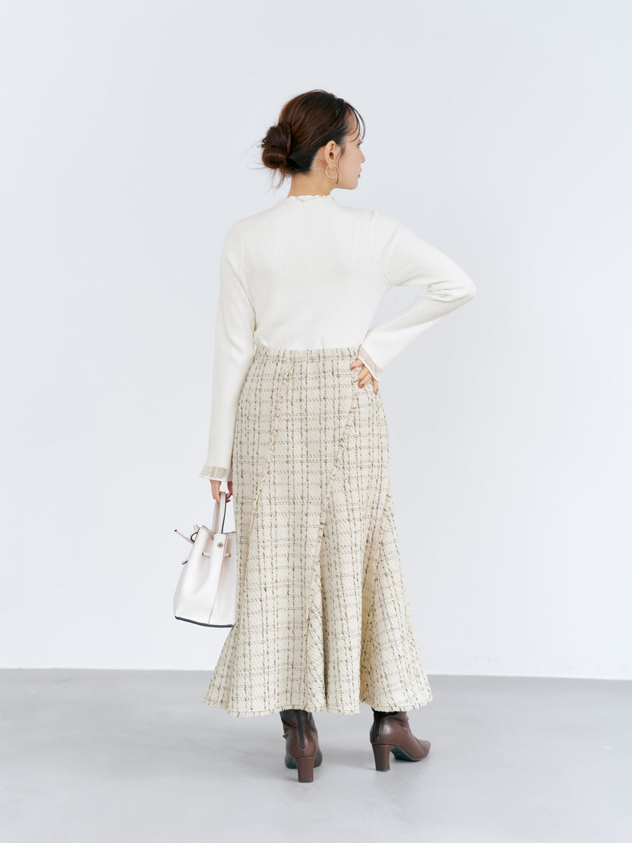 シアーフレアスリーブリブニット　[通常]