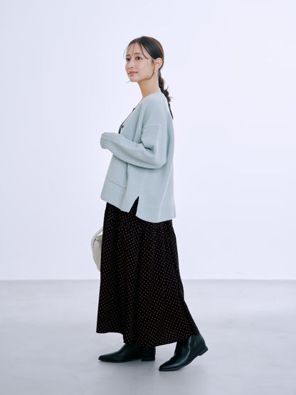 ダンボールトップスドットキャミワンピセット-short & regular　[通常]