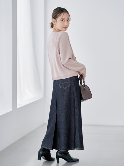 ゴールドボタンニットカーディガン　[通常]