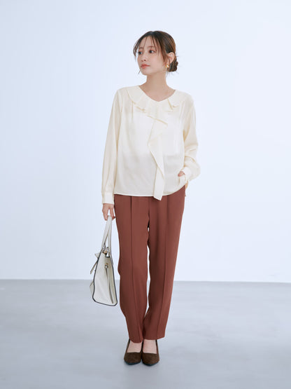 ラッフルカラーデザインブラウス　[通常]