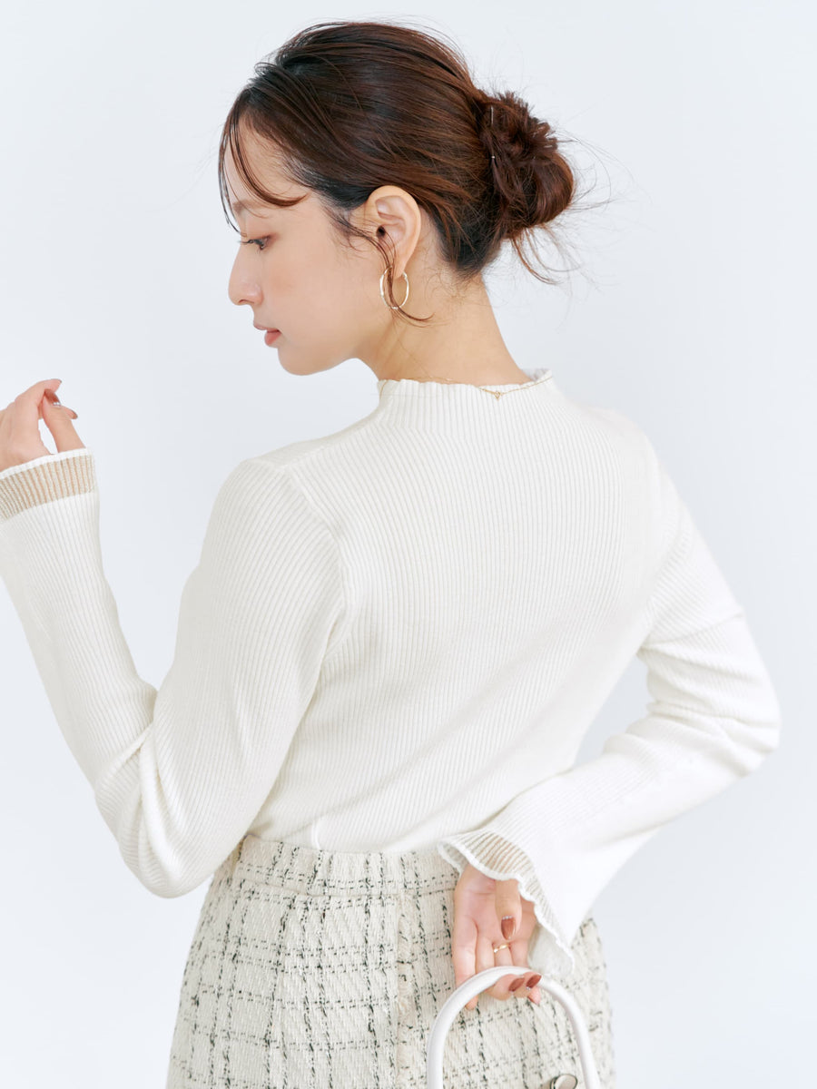 シアーフレアスリーブリブニット　[通常]