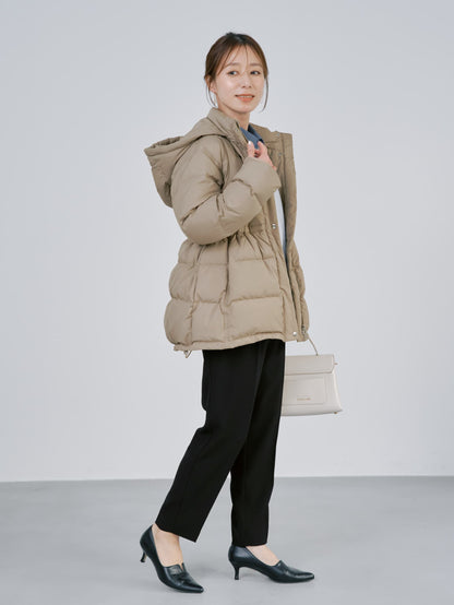 トリアセジョーゼットテーパードパンツ-short & regular　[通常]