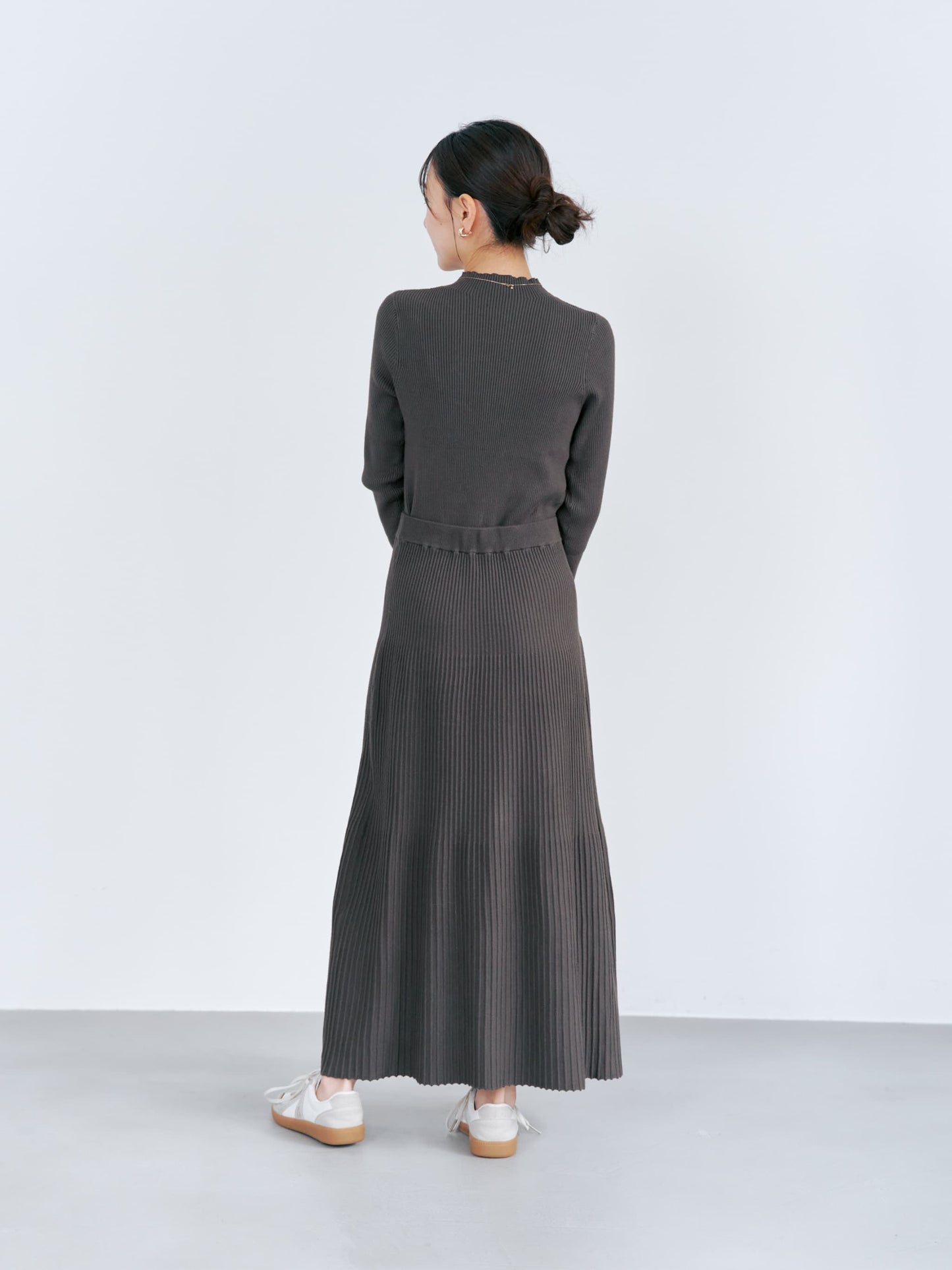 パネルリブマーメイドニットスカート-short & regular　[通常]