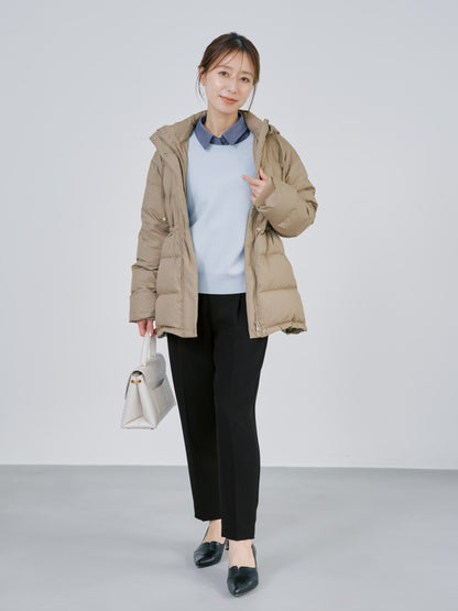 トリアセジョーゼットテーパードパンツ-short & regular　[通常]