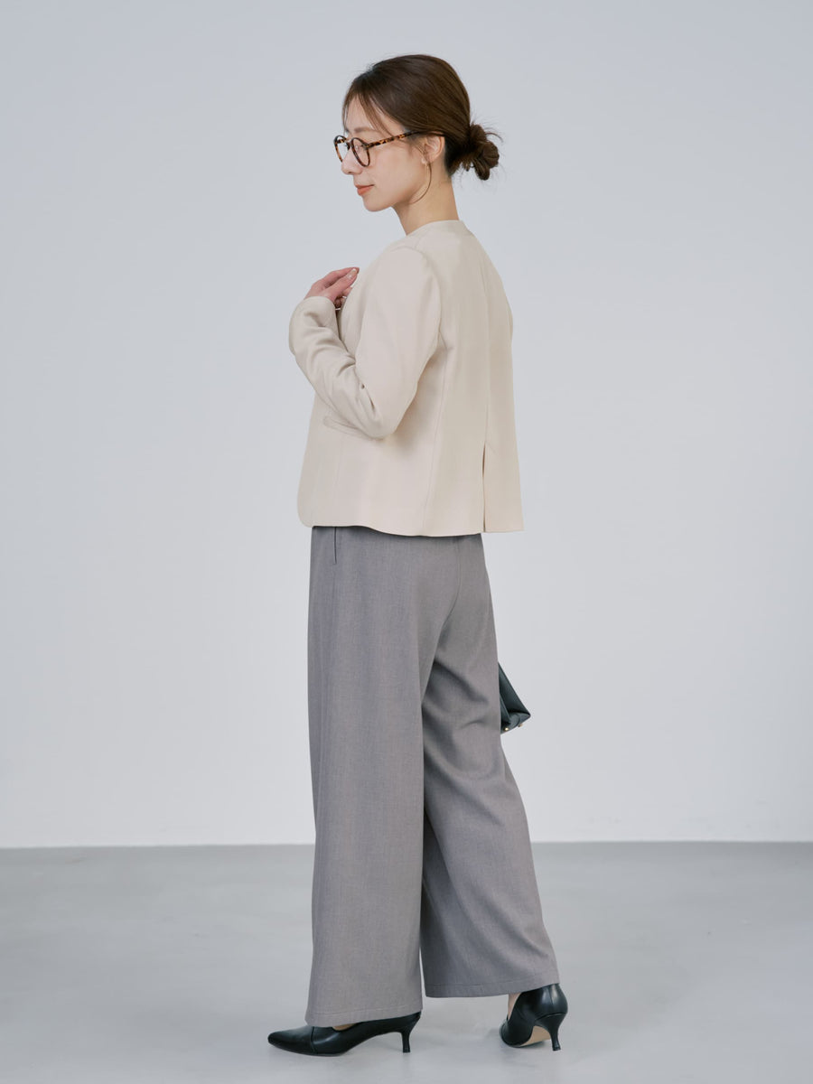 ウォームダブルタックワイドパンツ-short & regular　[通常]