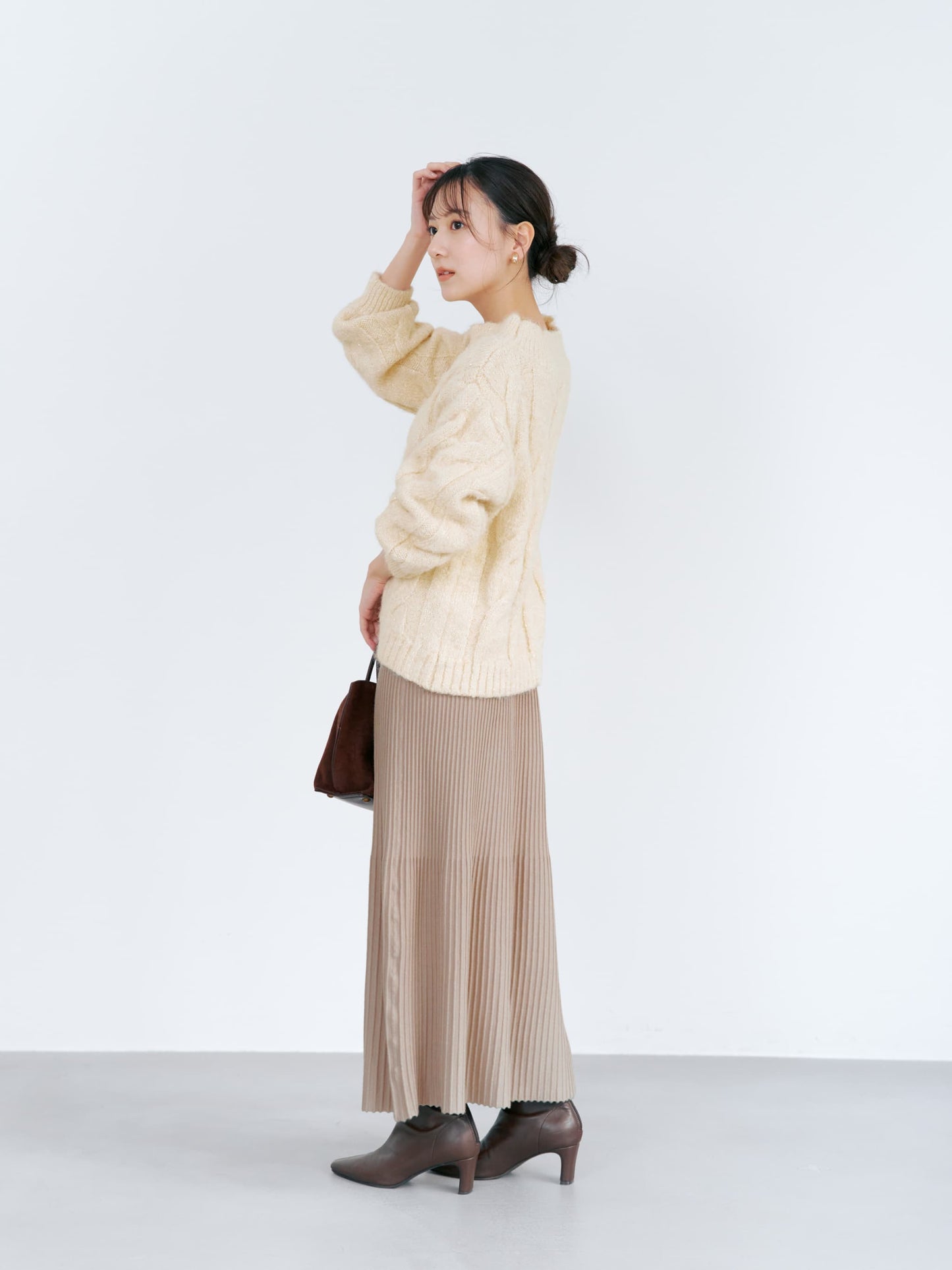 パネルリブマーメイドニットスカート-short & regular　[通常]