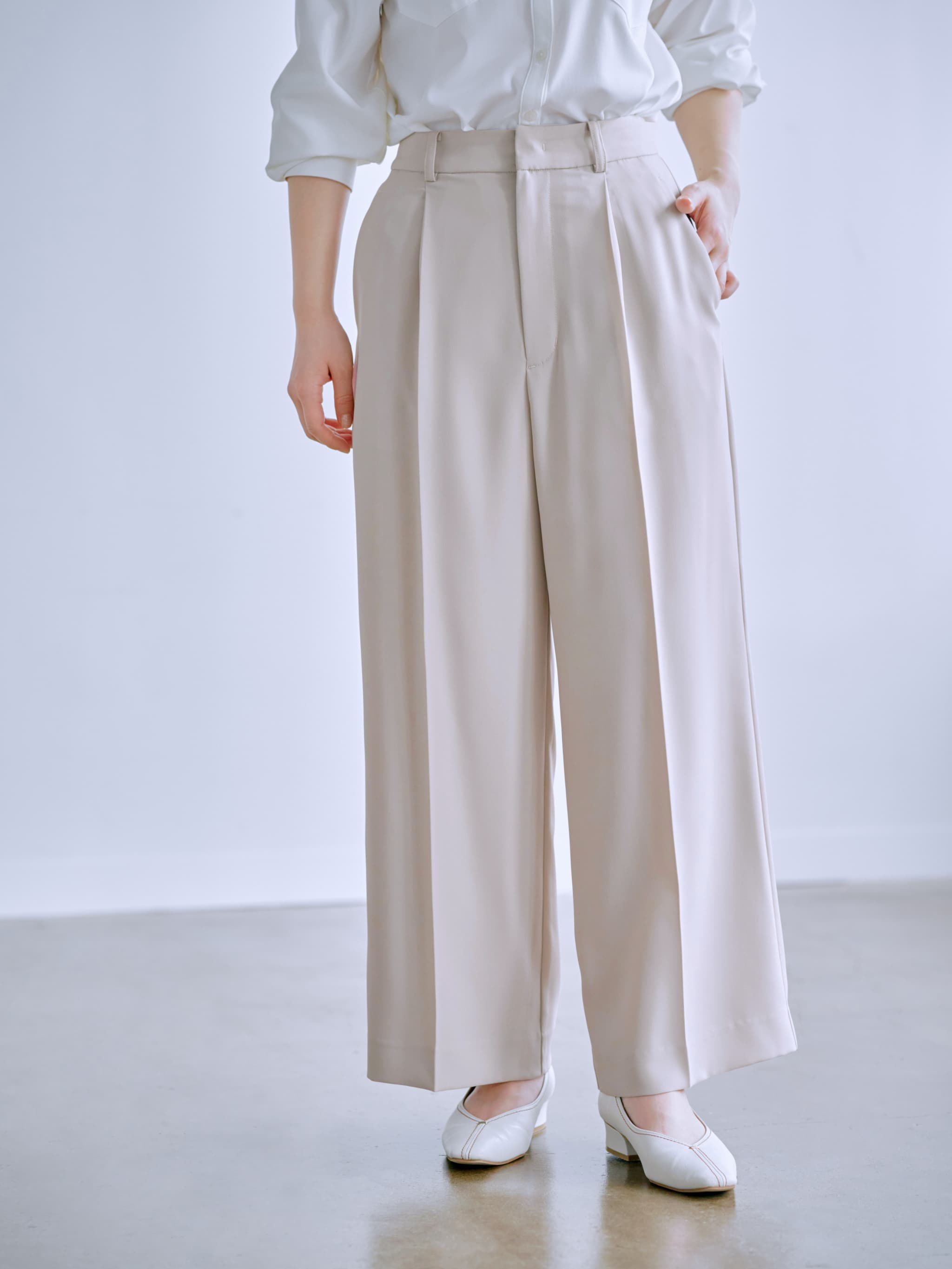 ソフトドビーストレートパンツ-short & regular | 小柄・低身長女性