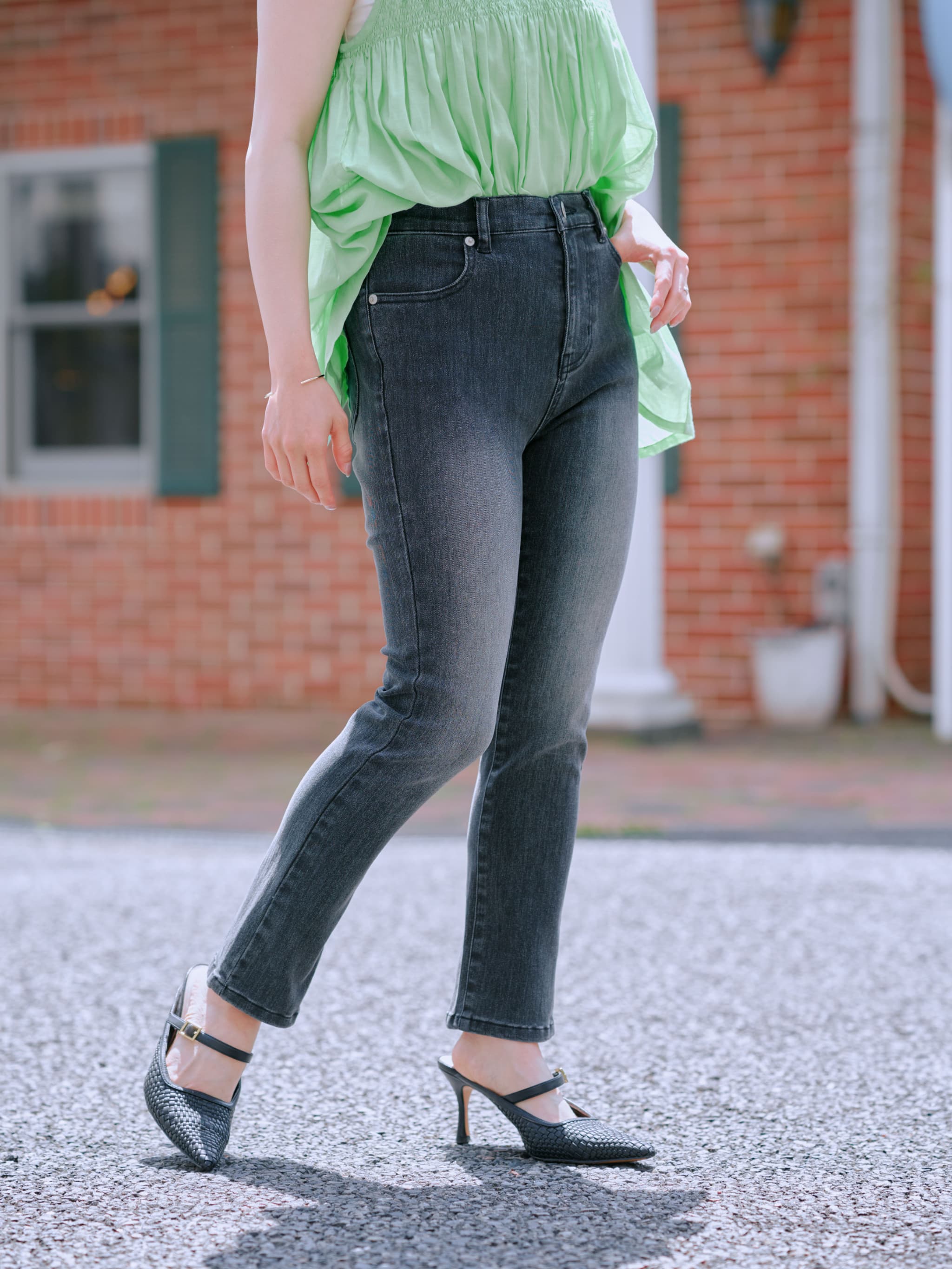 新品 COHINA コヒナ DENIM ブラックスキニー regular-M COHINA DENIMブラックスキニー-short & regular | 小柄・低身長女性