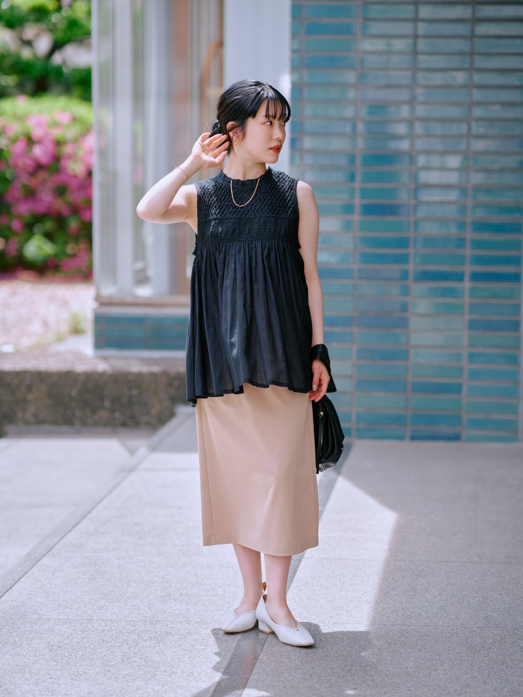 シアーボイルスモッキングブラウス | 小柄・低身長女性向け