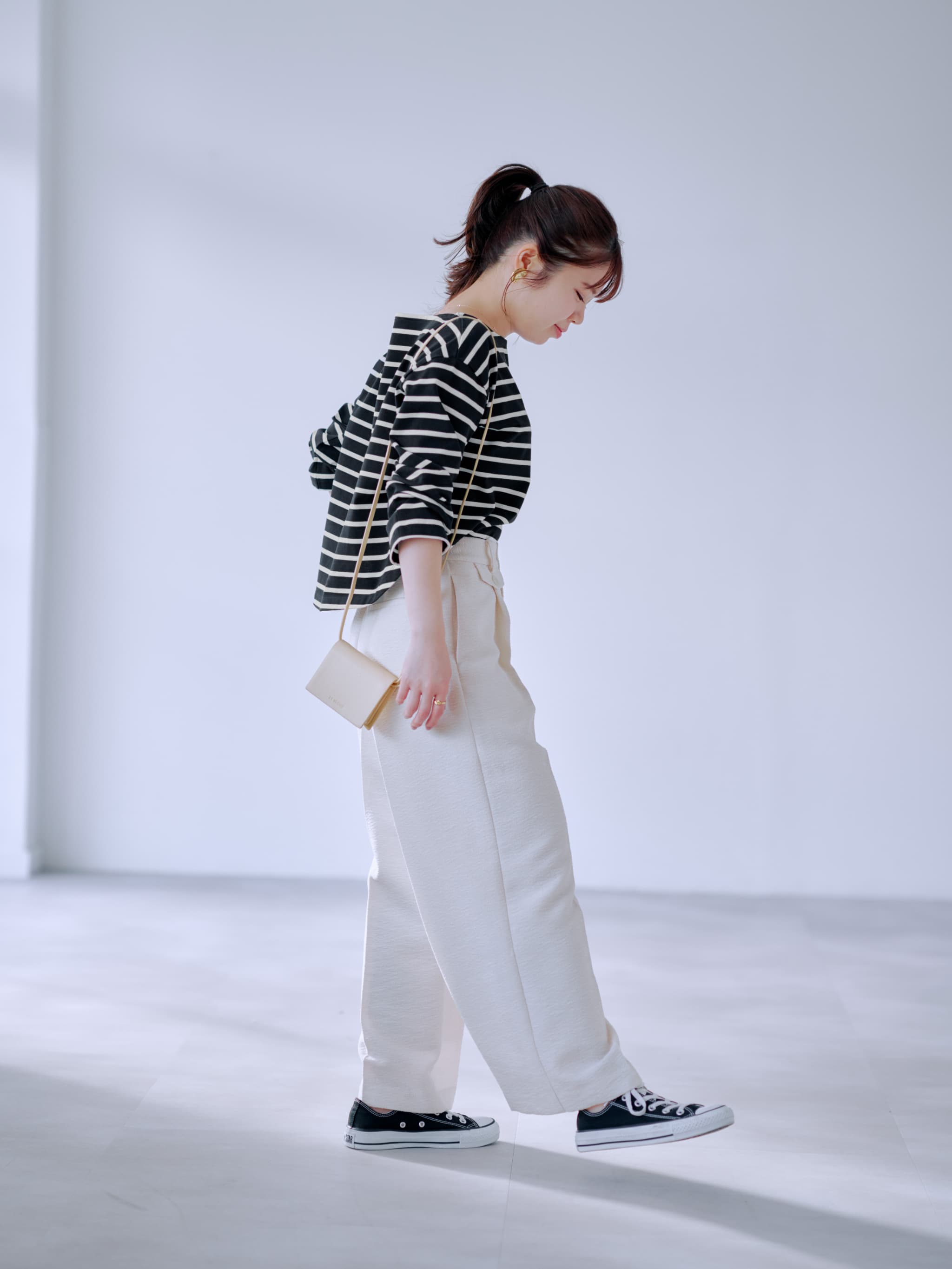 ボーダーショートロンT | 小柄・低身長女性向けファッション通販